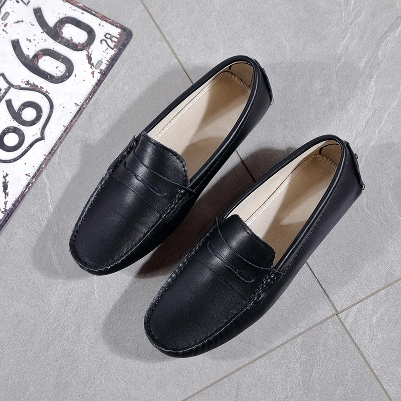 Мужские мокасины на плоской подошве MIYAGINA повседневные Мокасины из натуральной