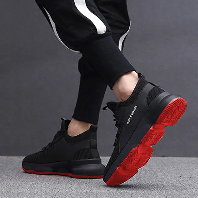 Мужские кроссовки для бега Flying Weave легкая Нескользящая спортивная обувь с