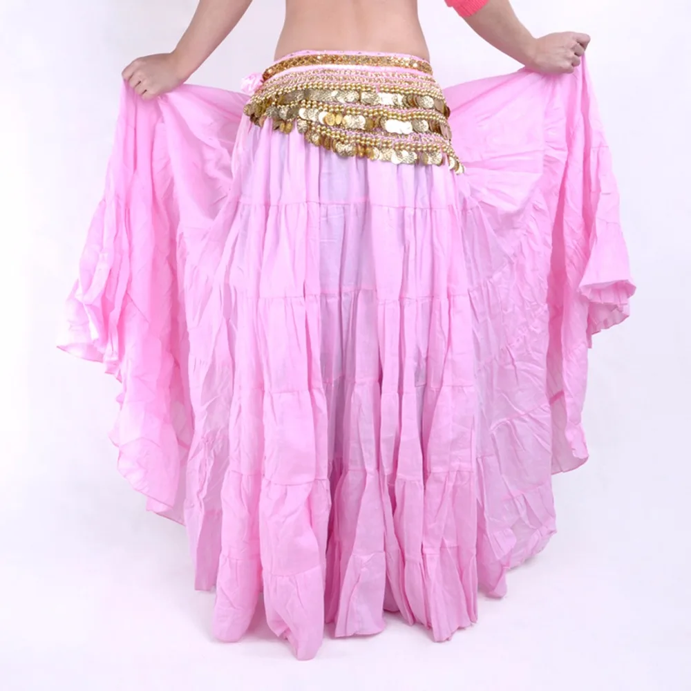 2019 Gypsy Bohemia BOHO Full Circle Linen Cotton Belly Dance Pink Black Spain Female Pleated Long Maxi Skirts Womens