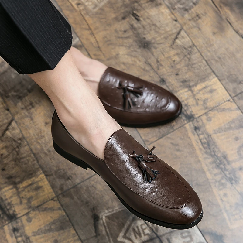 

Men Black Shoes Lather Shoes For Men Formal Leather Old Skool Stylish Casual Fashion Man Wear Men's Moccasins Male