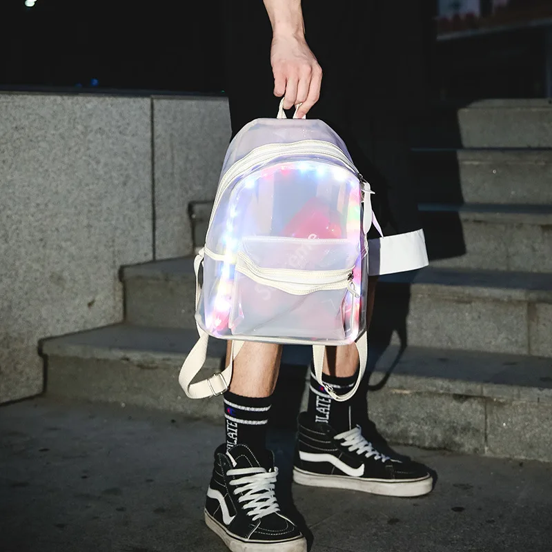 2019 модные блестящие сумочки для девочек роскошный Прозрачный светящийся розовый