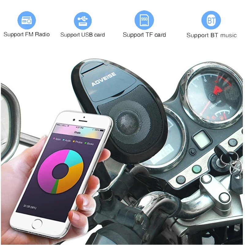 Мотоцикл аудио усилитель U диск стерео FM радио с светильник - Цена: 2 237,56 - 2 347,72 руб.