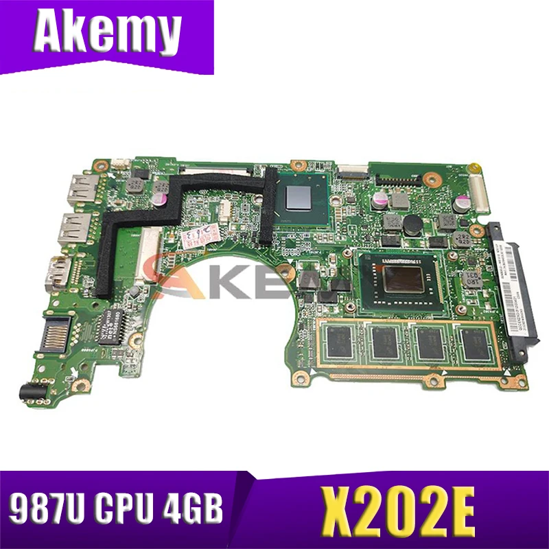 

Akemy X202E laptop mainboard 987U CPU 4GB RAM For asus S200E X202EP X202EV X202E notebook motherboard mainboard tested full 100%