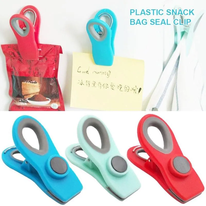 

Pour Food Storage Bag Clip sealing clip Magnetic Chip Clips Sealing Refrigerator Magnet Food Clips Bag 1pc Keeping A3U0
