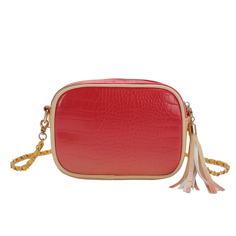 

Fashion Gradient Color PU Leather Small Square Bag Shoulder Bag Women Chians Crossbody Bag Ladies Handbag Purse bolsa feminina