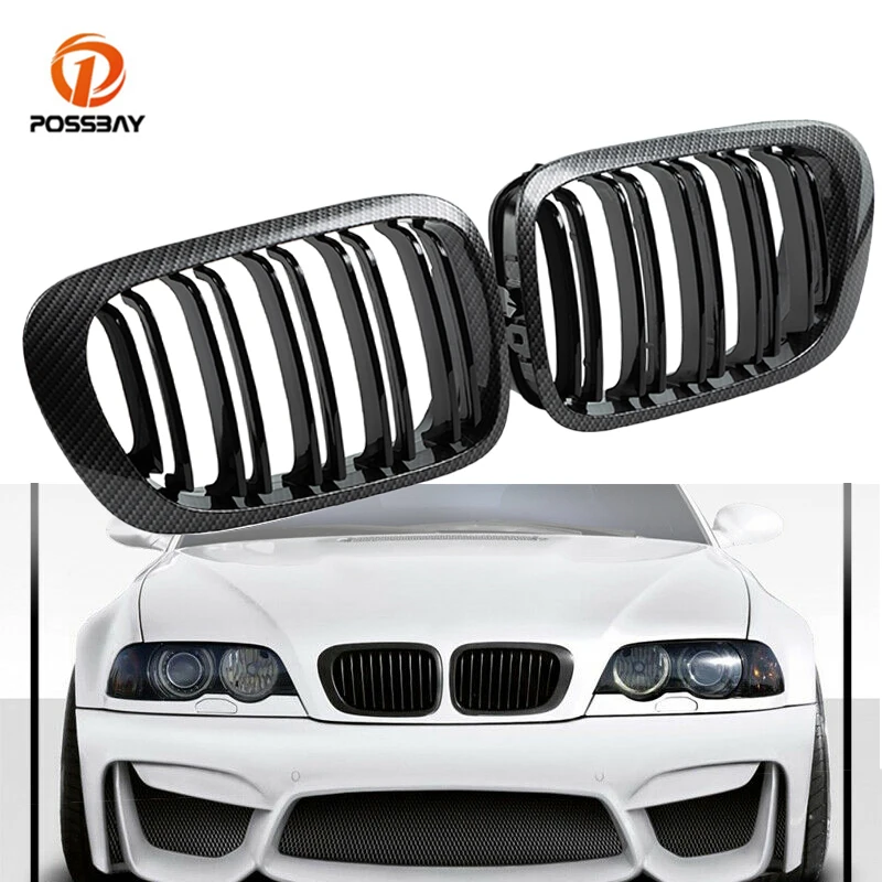 

Решетка для капота автомобиля POSSBAY, решетки из углеродного волокна для BMW E46 M3 325Ci 330Ci 2000-2003