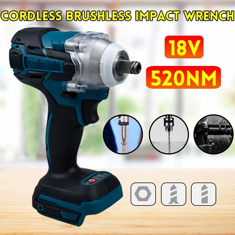 Function 2 IN 1 Brushless Electric Wrench Impact Wrench Electric Screwdriver Socket Without Battery Accessories Electric Wrench