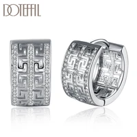 doteffil 925 sterling silver18k gold double grid aaa zircon earrings fashion for woman wedding engagement party gift jewelry