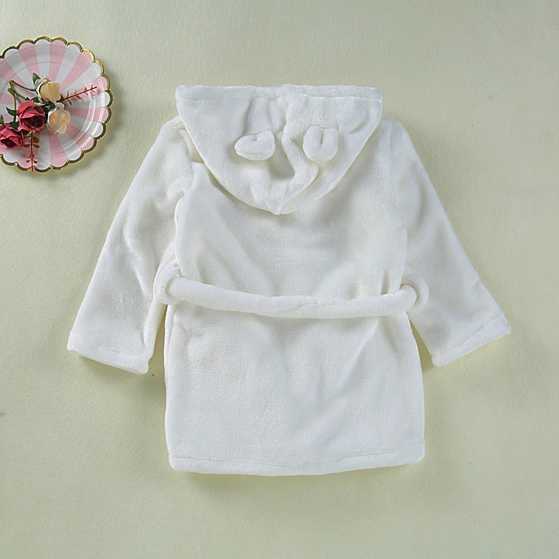 Детский банный халат для малышей Одноцветный фланелевый классический детей от 0