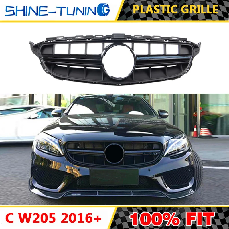 Передняя решетка подходит для mercedes New C Class W205 amg решетка C180 C200 C250 C300- без эмблемы