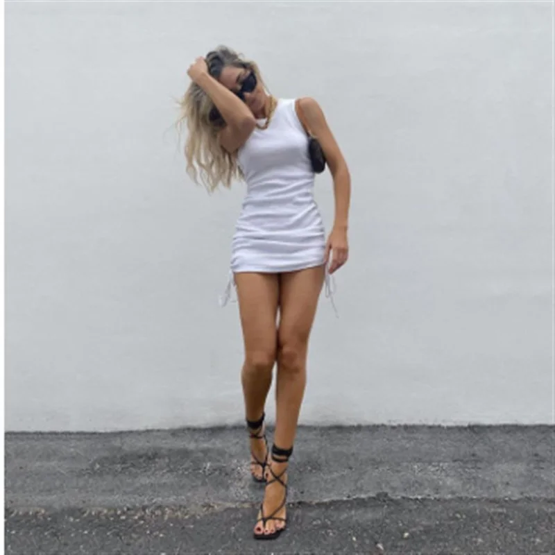 

Mini Dress Women Off Shoulder Sexy Party O Neck Knit Club Tank Short Women's Summer Dresses
