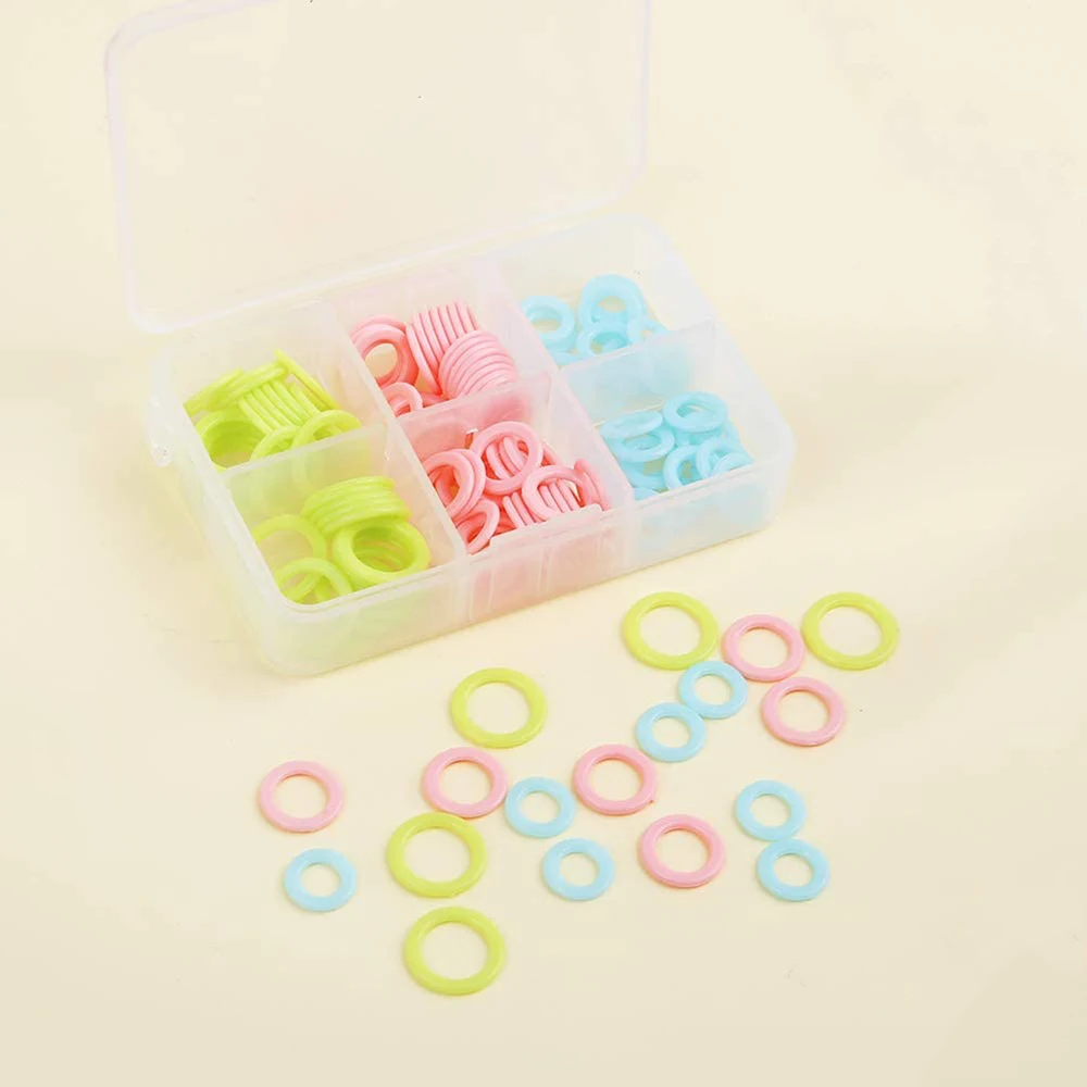 

180Pcs Knitting Stitch Markers Rings 3 Sizes Crochet Locking Stitch Marker Circle Knitting Counter Needle Clip with Storage Box