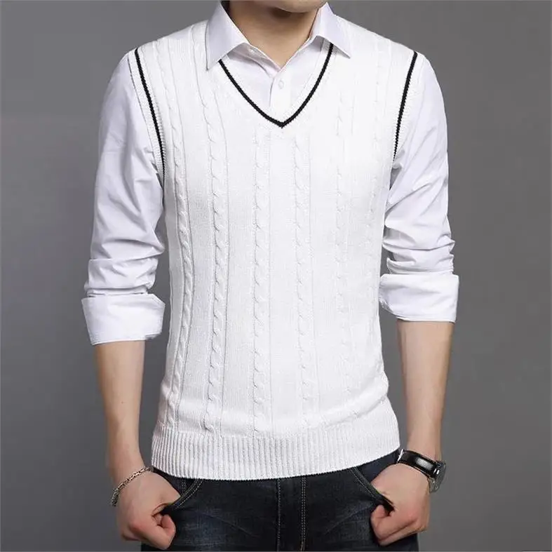 Men Sweater Winter&ampspring Jacket Mens Pullovers Sleeveless Knitted Gentleman Vest Male Elegant Casual Designe | Мужская одежда