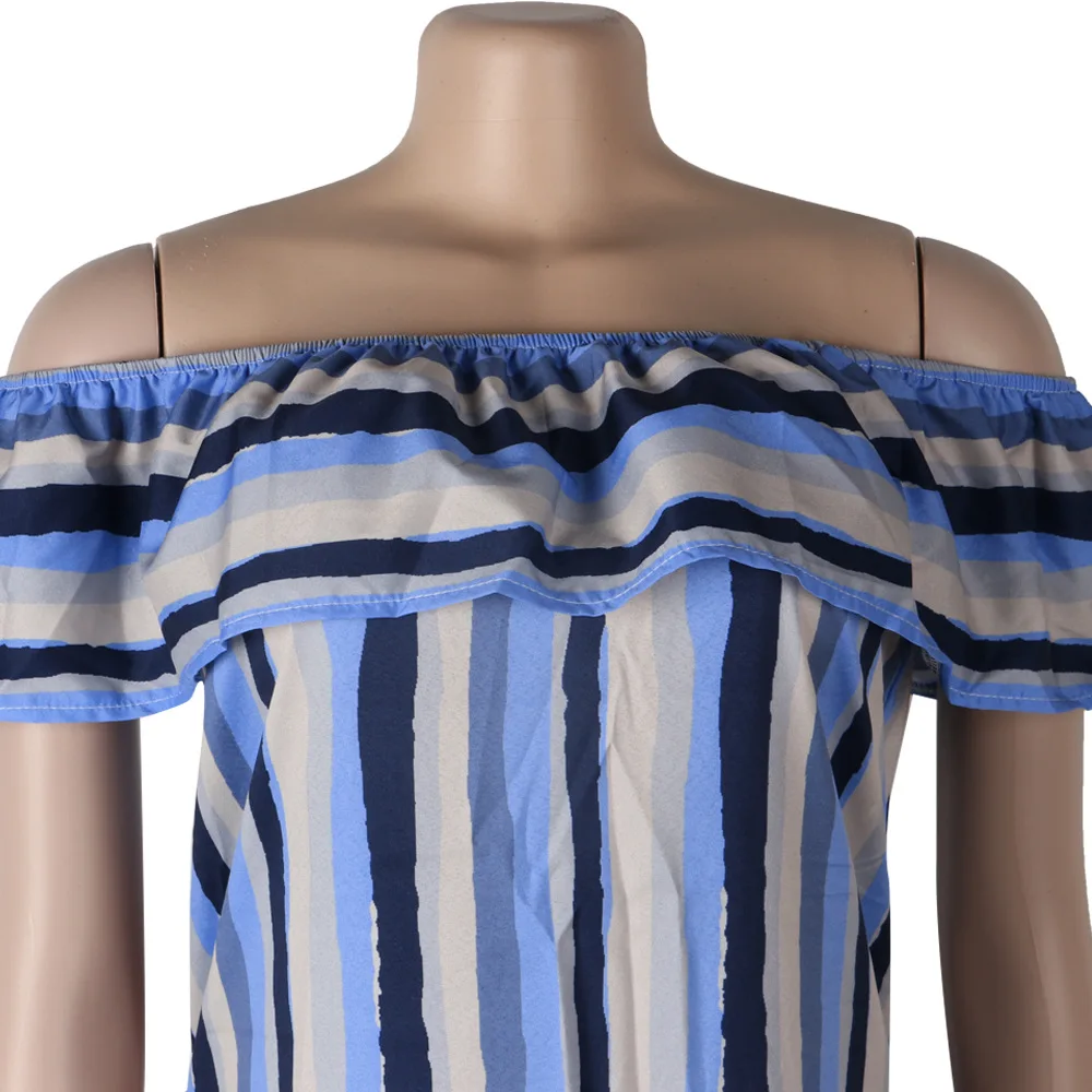 Женское платье миди в полоску Adogirl повседневное свободное пляжное с открытыми