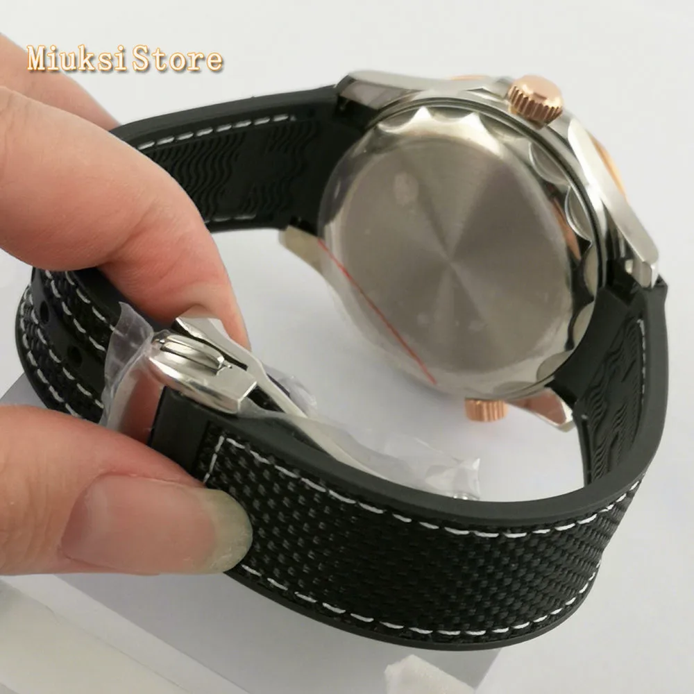 Bliger 41 мм сапфировое стекло керамический Безель Черный стерильный циферблат