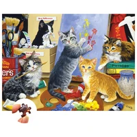 wooden jigsaw puzzle 1000 pieces decompression leisure assembly toy for adults children kids the cats are drawing