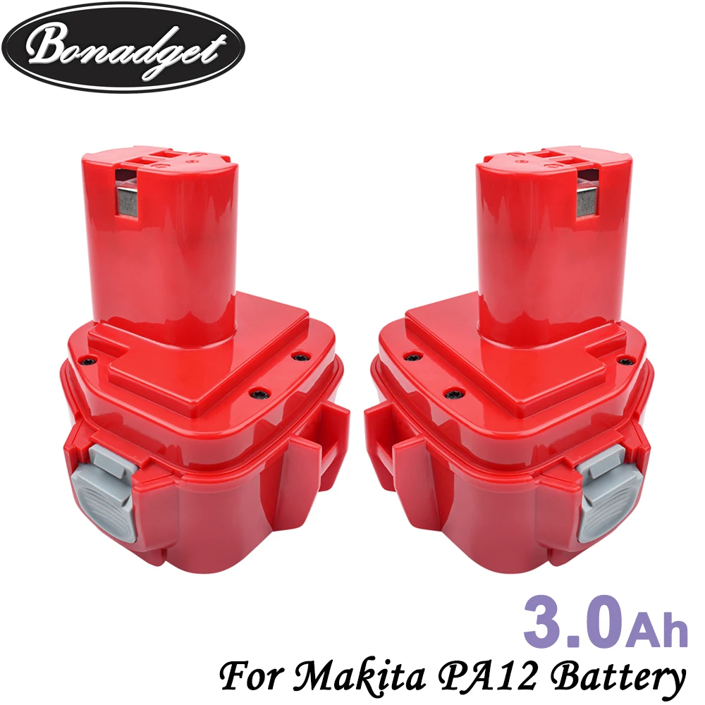 Bonadget 2 шт. 12 в 3000 мАч ni mh аккумуляторная батарея для Makita PA12 1220 1222 1233 1234 1235 1235F
