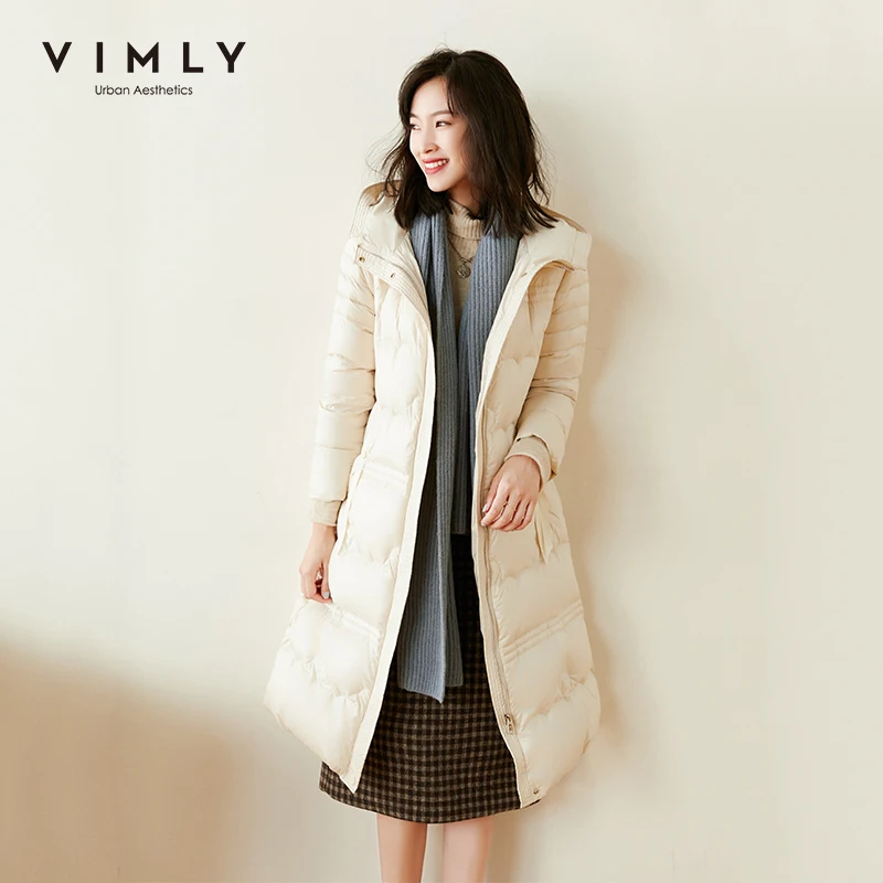 

Vimly 2020 Long Winter Coat Fashion New Women Hooded Down Parka Thick Outwear Warm Jackets Female Padded Coats Doudoune 50028