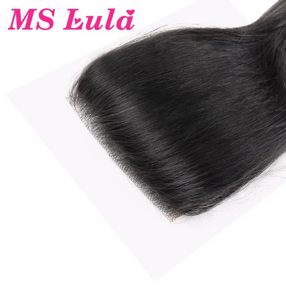 MS Lula Волосы Бразильские свободные локоны волос 3 пряди с 4X4 Кружева Закрытие