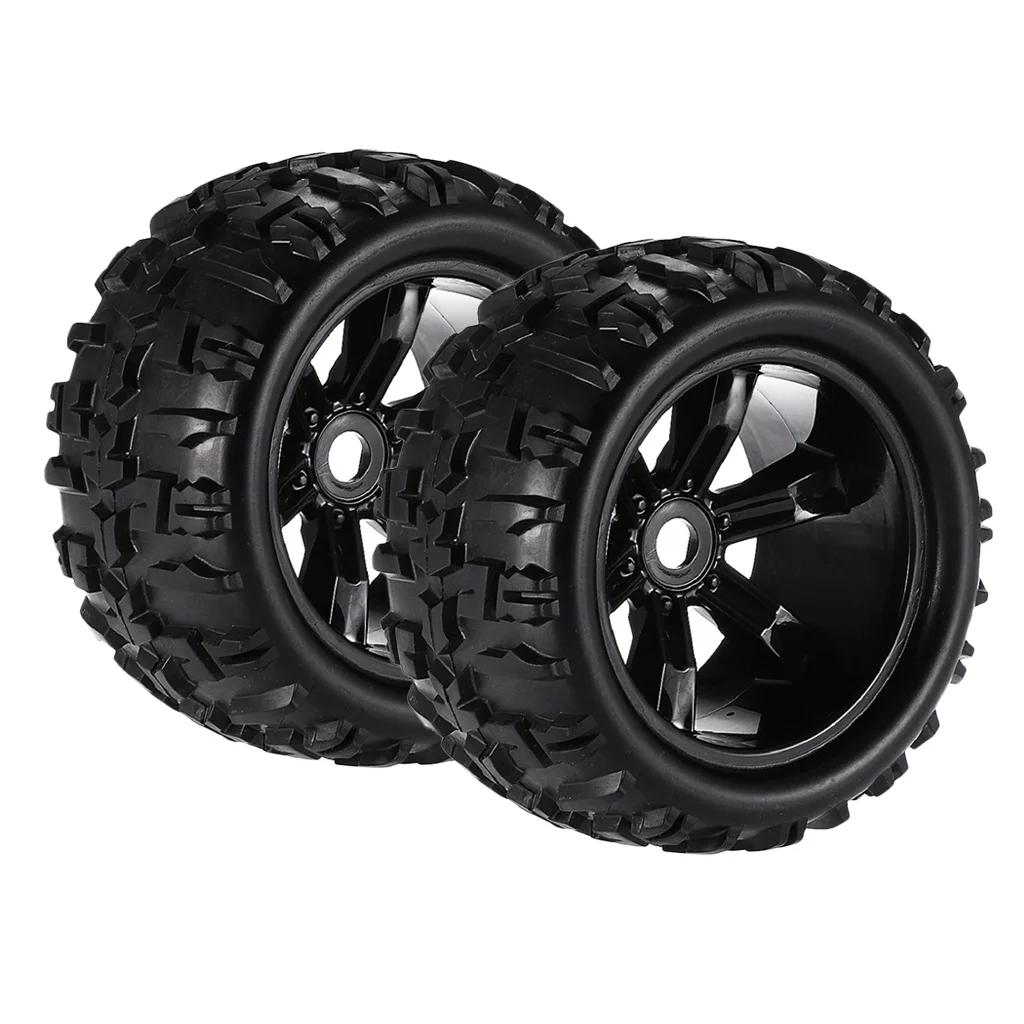 

2pcs Black Rubber All Terrain Tires Replacement Parts For 1: 8 RC