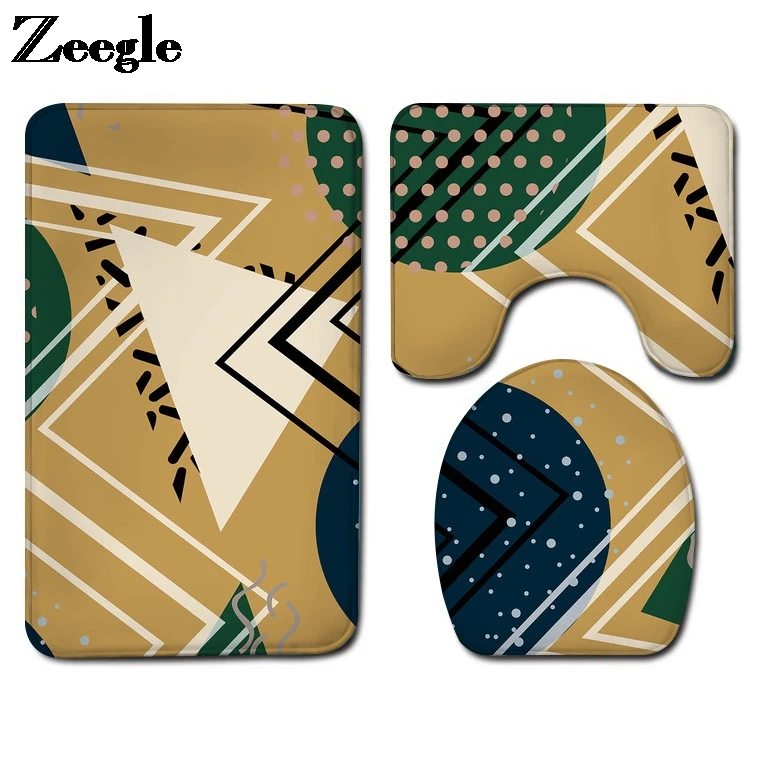 

Фланелевый коврик для ванной комнаты, домашний декоративный коврик для ванной, нескользящий напольный ковер, набор ковриков для туалета, мо...