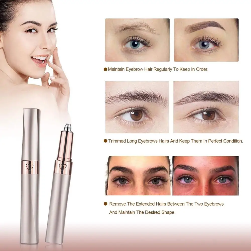 

Eyebrow Trimmer Multifunctional USB Rechargeable Mini Electric Hair Removal Pen for ladies with factory price for dropshipping