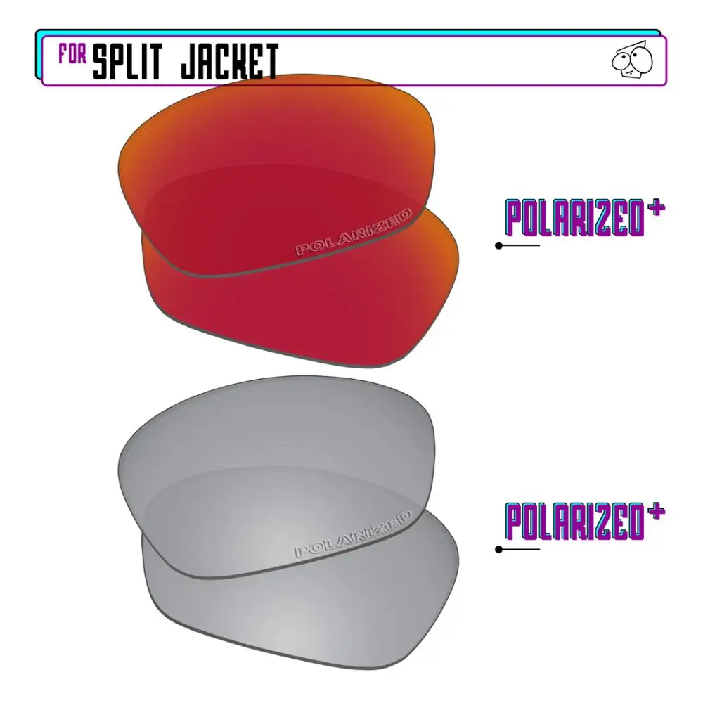 EZReplace Polarized Replacement Lenses for - Oakley Split Jacket Sunglasses - Sir P Plus-RedP Plus