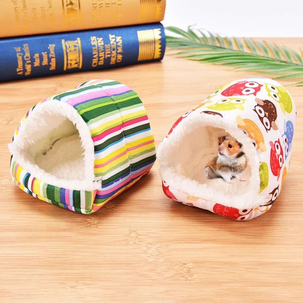 

Colorful Pet Hamster Cage Nest Warm Plush Hamster House Small Pet Nest House Mini Hamster Supplies Pet House
