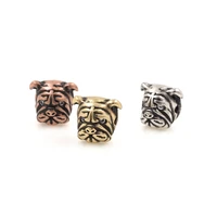 copper 3d bulldog spacer beads animal head connectors for jewerly making 11 4x13x11 3mm