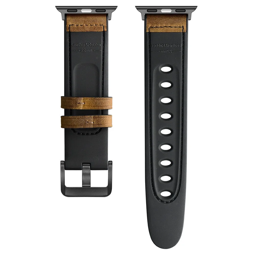 

Fingerprint Pattern Leather Silicone Strap for Apple Watch SE Band Series 6 5 4 3 Bracelet 40mm 44mm 38mm 42mm for iWatch Belt