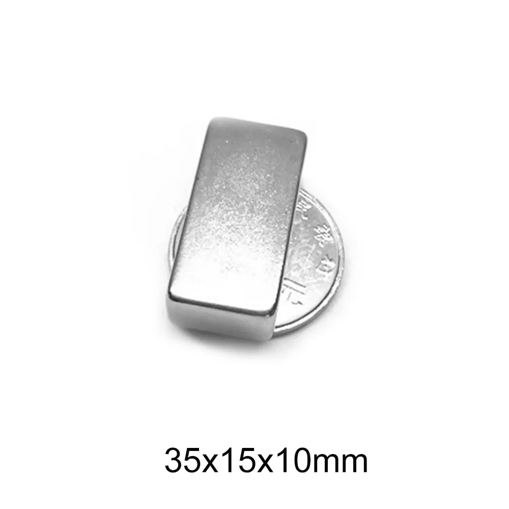 

1/2/5/10PCS 35x15x10 Block Strong Rare Earth Magnet Thickness 10mm Neodymium Magnets N35 35x15x10mm Permanent magnet 35*15*10