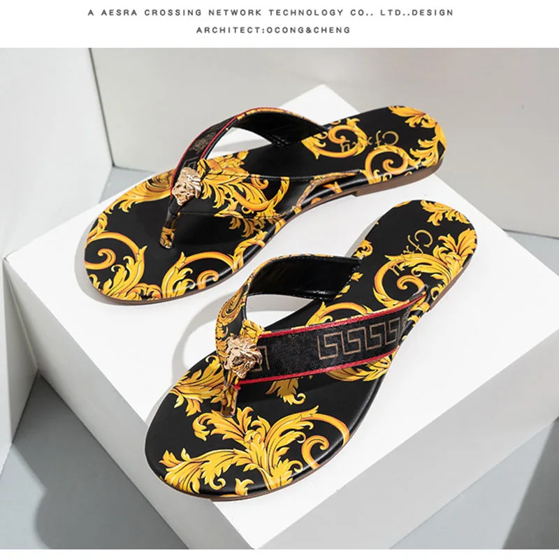 

Luxury Desinger Man or Women Shoes Slipper Summer PU Women's Sandal Casual Slides Outdoor Female Flip Flops
