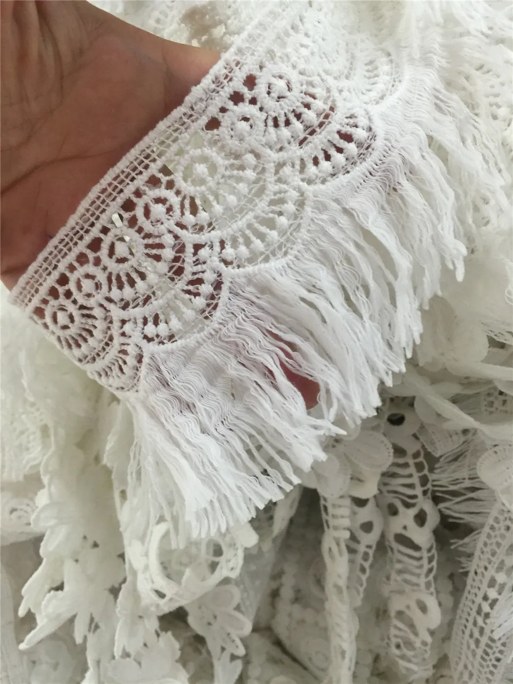 72yards  3.5''  Wide Venise Cotton Lace Trims Eyelet Fabric For Garment Accessory DIY Craft Supply In White