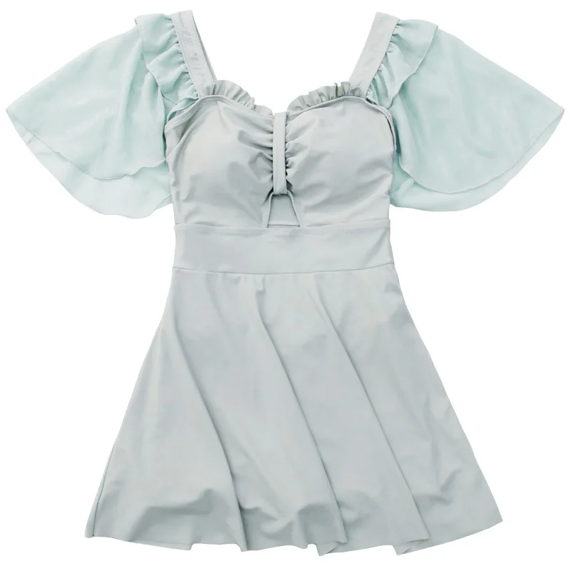 

May Women Beach 2021 Plus Size Swimsuit Push Up One Piece Swimwear Setup Ladies New Korean Female Slim Hot Skirt Mesh Short