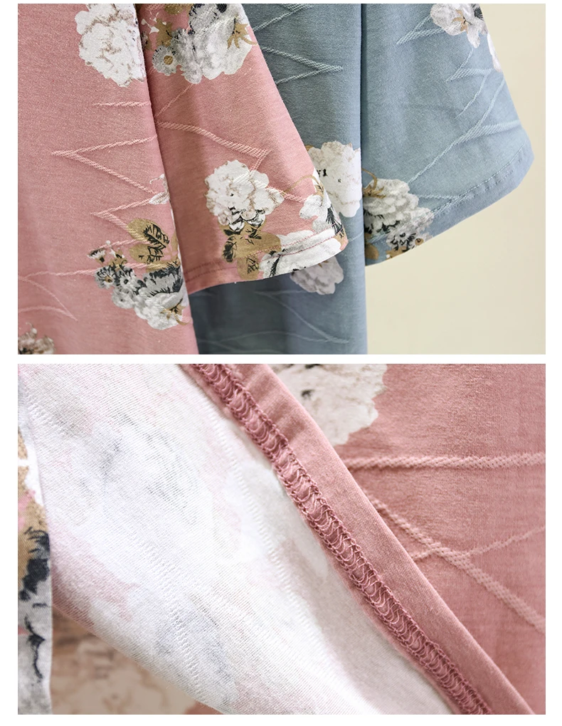 

plus size Korea White T shirt Women Clothes Summer Short Sleeve Floral Print TShirt Female Tops Casual Pink Tee Shirt 2021