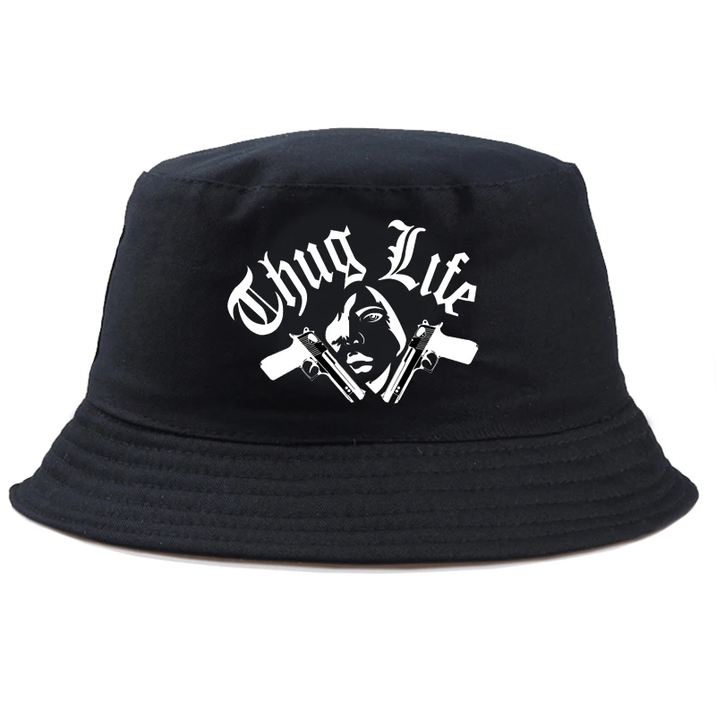Панама в стиле хип-хоп для девочек и мальчиков с принтом THUG LIFE однотонная