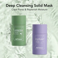 green tea cleansing solid mask eggplant acne cleansing solid mask facial skin care deep moisturizing hydrating whitening clean