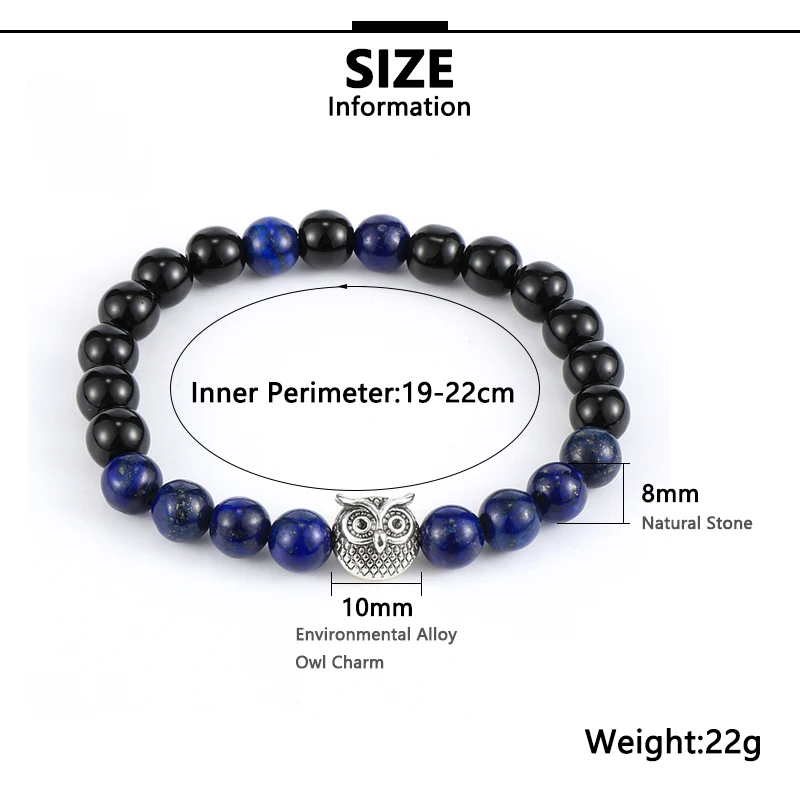 Мужской браслет из натурального камня лазурит тигровый глаз гематит 8 мм бисер