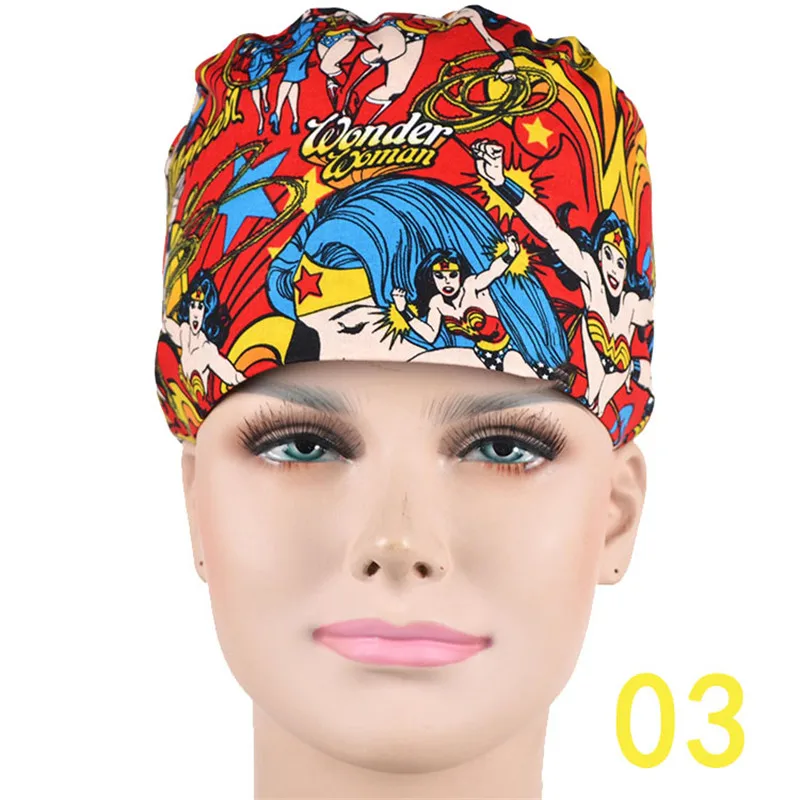 Хирургическая Кепка дантистов Red Wonder women хлопок костюм медика больничные шапочки рабочие шляпы с упругими тиками доктор аксессуары