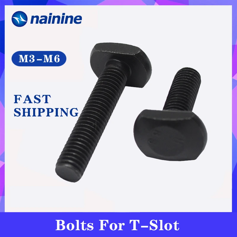 

GB37 [M8 M10 M12 M14 M16] Black Carbon Steel T Shape Punch Milling Machine Screw Threaded Rod Clamping Cap Bolt B163