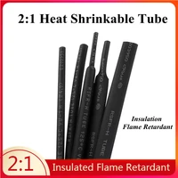 510 meter 21 black 123568mm insulated flame retardant heat shrinkable tube sleeving wrap wire diy connector repair