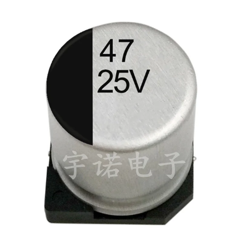 

10 шт., 25В 47мкф, электролитический конденсатор 5*5 мм, алюминиевый электролитический конденсатор SMD 47 мкФ Ф 25 в, размер: 5x5,4 (мм)