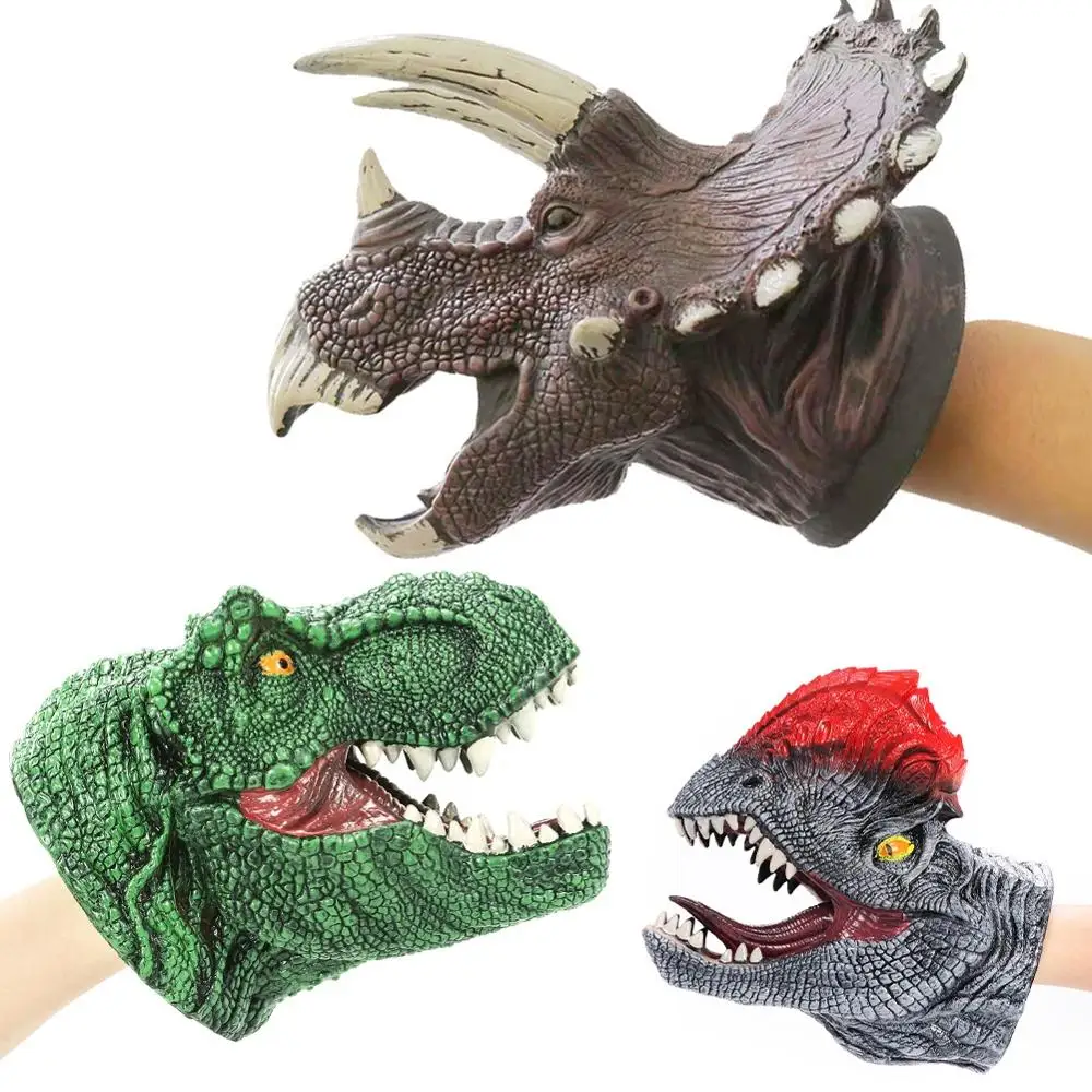 

Realistic PVC Animal Head Hand Puppet Figure Toys Gloves For Children Model Gift Dinosaur Hand Puppet Toys For Children