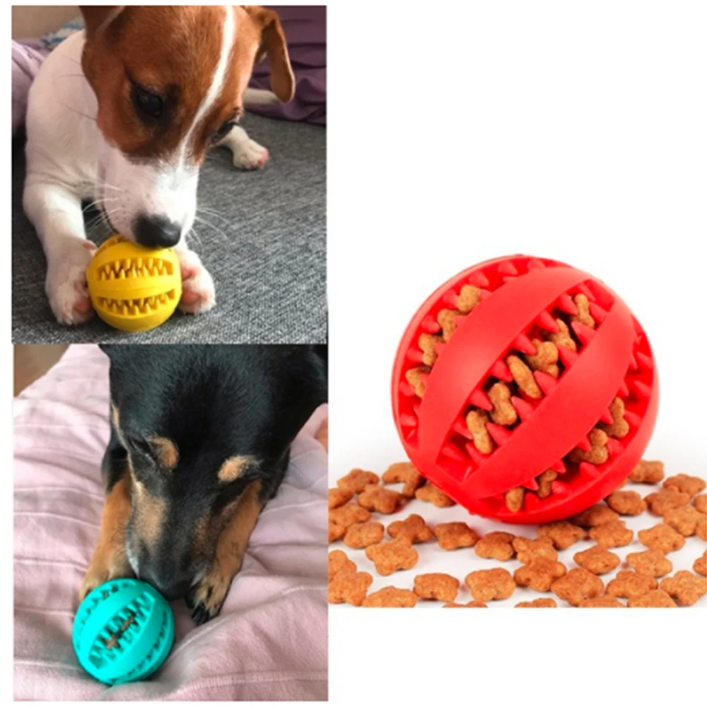 

5cm/6cm/7cm Pet Leaking Ball Teeth Cleaning Watermelon Ball Dog Toy Molar Teeth Cleaner Rubber Leaking Train Ball Puppy Chewing