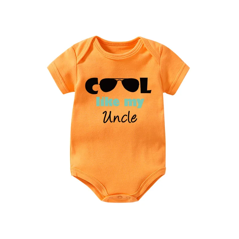 orangecool like aunt Culbutomind новорожденная девочка, одежда для детей с рисунком тети, Милый хлопковый короткий наряд с комбинезоном, Подарок Для Тети - Цвет: orangecool like aunt