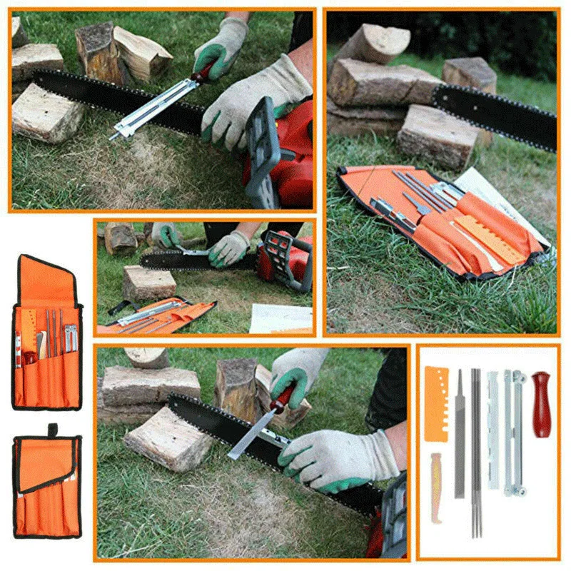 

Chain Saw Sharpening Kit Sharpener Guide File Storage Bag Tool Set Woodworking L5