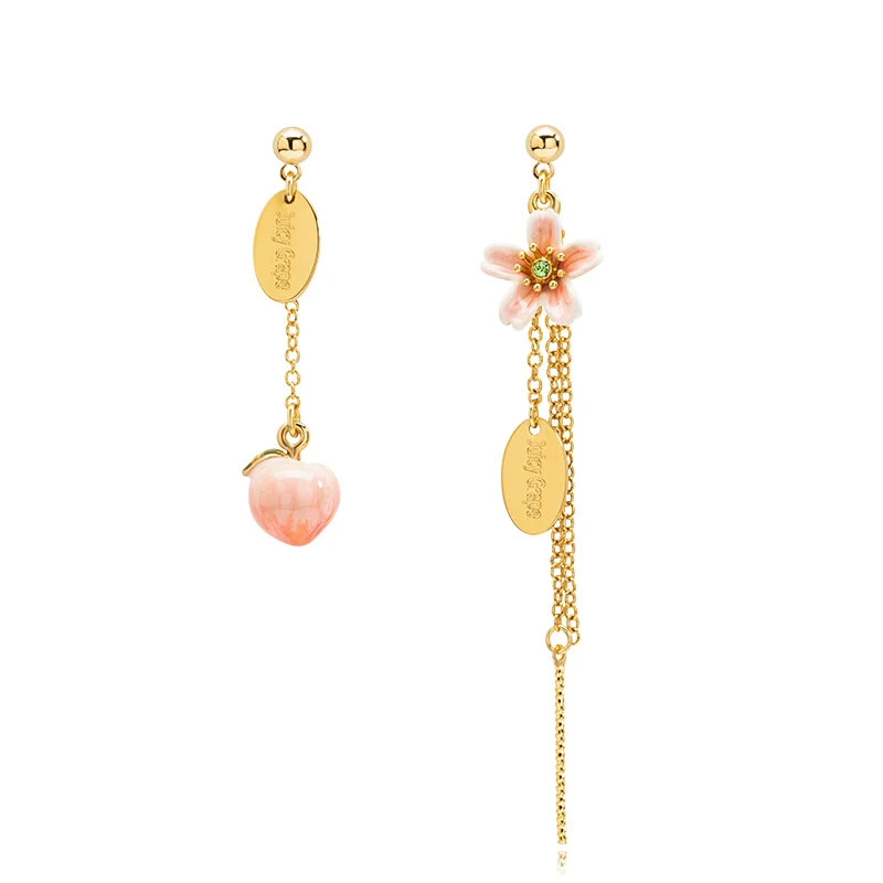 

Ассиметричные серьги/серьги в форме персика/серьги для женщин 2021/серьги в форме персика kawaii/эмалевые серьги/персиковые модные серьги hallow