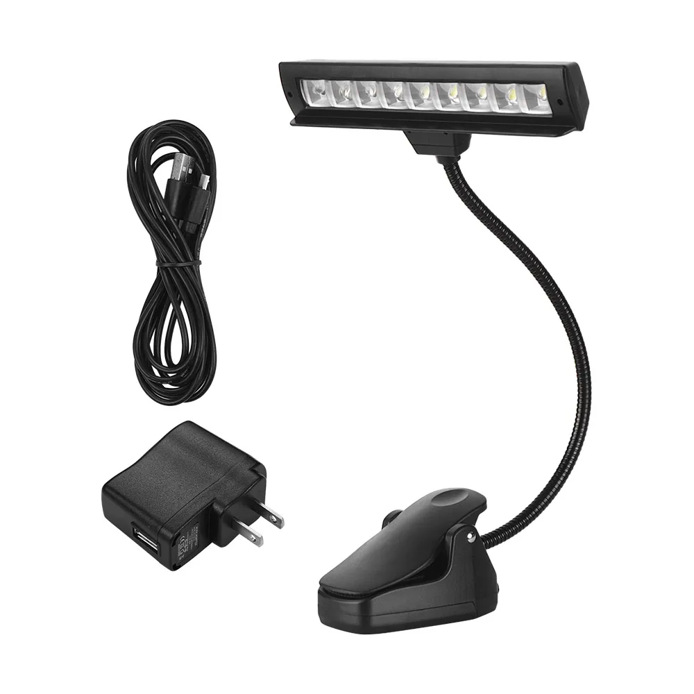 Clip-On Orchestra LED Lamp Two-Level Adjustable Music Stand Reading Light with 9 Beads Musical Instrument Accessory | Спорт и
