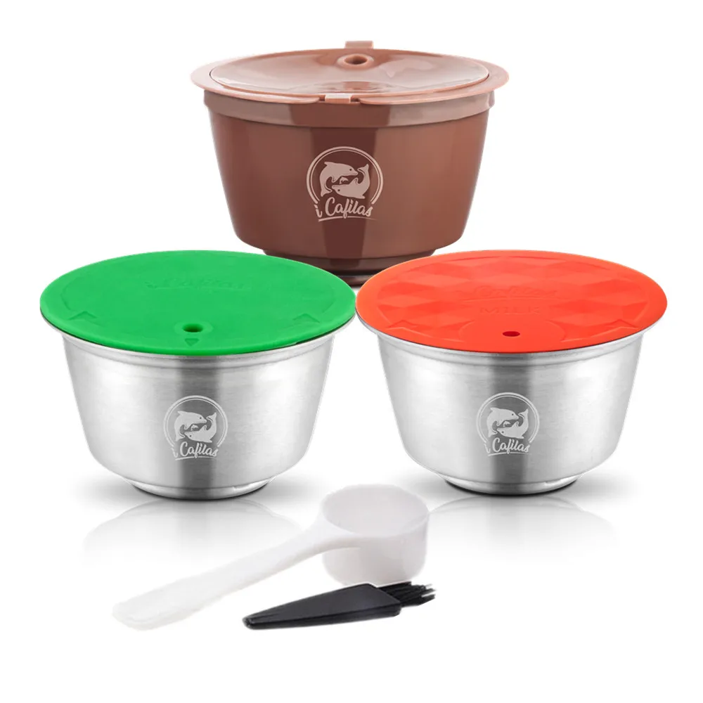 Многоразовые фильтры для кофейной и молочной пены для Nescafe dolcee Gusto многоразовые кофейные капсулы Pod пластиковые фильтры для кофе из нержавеющей стали - Цвет: as picture