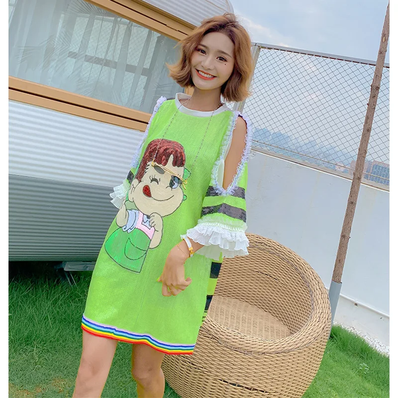 2019 летние платья с блестками и открытыми плечами Модные женские шикарные |